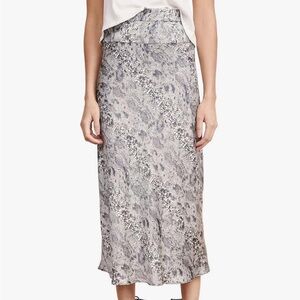Free People Norami Bias Satin Skirt